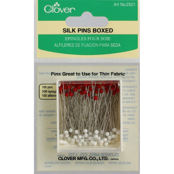 2501-CLO  Clover Boxed Silk Pins (100pc)