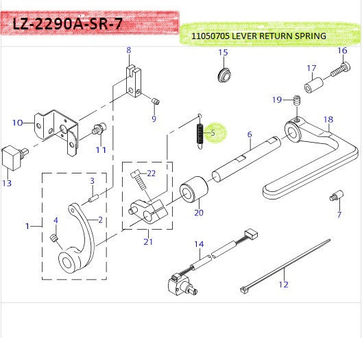 11050705 LEVER RETURN SPRING