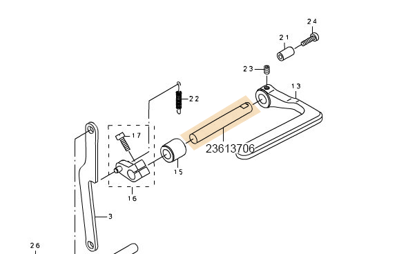23613706 FEED LEVER SHAFT