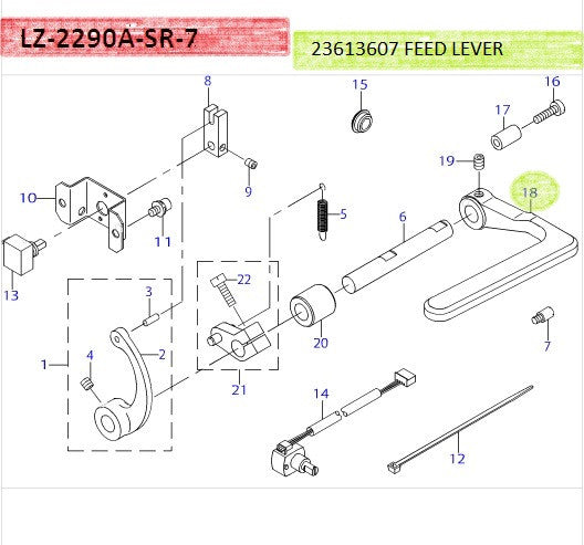 23613607 FEED LEVER – ABC Sewing Machine LLC