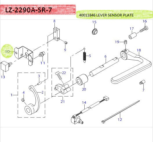 40011846 LEVER SENSOR PLATE