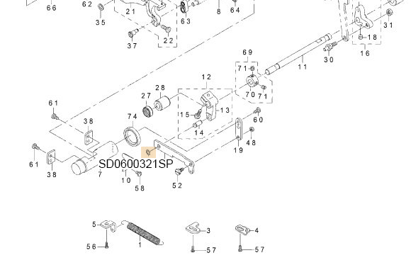SD0600321SP HINGE SCREW D=6 H=3.2