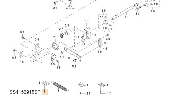 SS4150915SP SCREW 15/64-28 L=9 – ABC Sewing Machine LLC