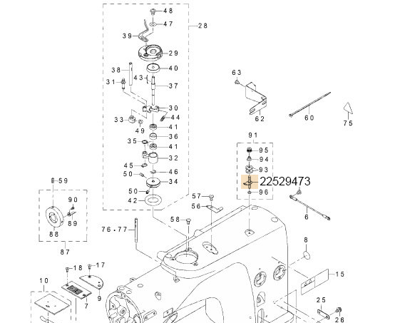 22529473 BOBBIN THREAD TENSION ROD ASM.