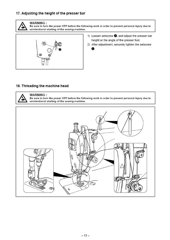 Mode d'emploi Juki CP-180 (Français - 21 des pages)