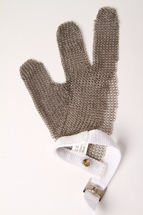 Metal mesh glove - 3 finger - small