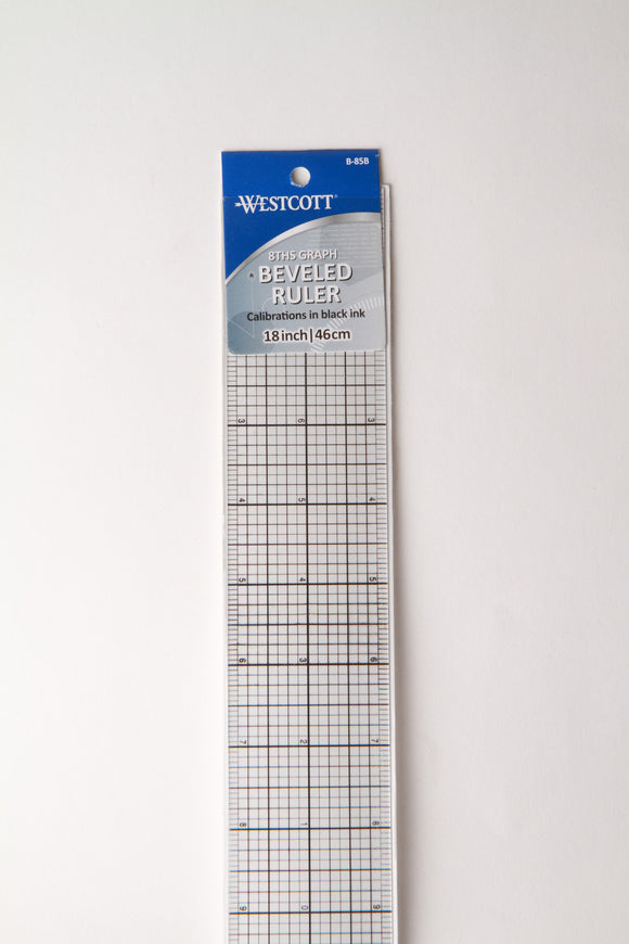 Westcott - 18 inch | 46 cm Beveled Ruler Black ink calibrations
