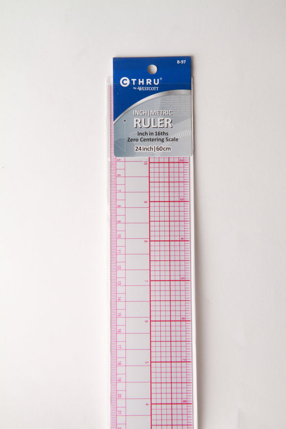 24 inch | 60 cm Plastic ruler zero centering scale
