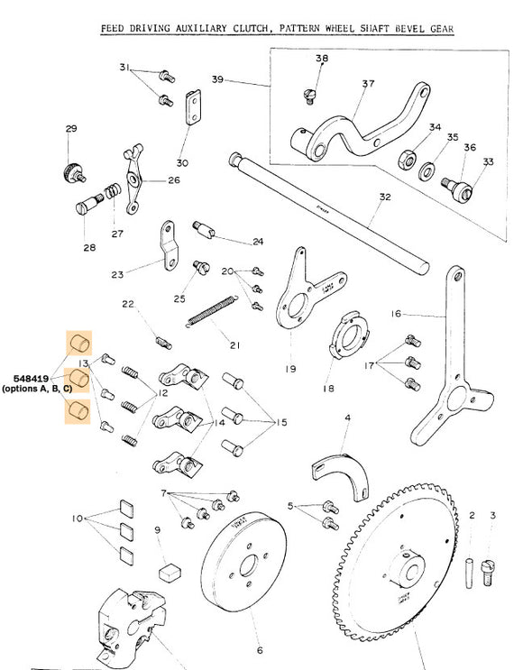 548419 Feed driving auxiliary clutch roller - manual